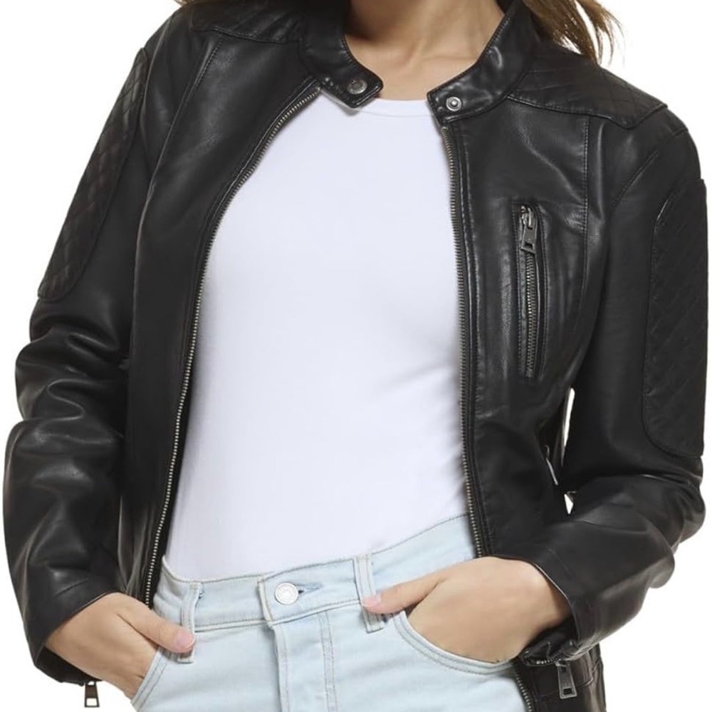 Levi's Levi Strauss & Company Faux Leather Motorcycle Jacket NEW 2X/XXL - Picture 2 of 16